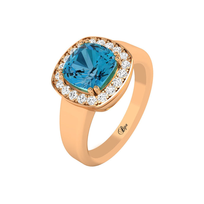 14 Karat Gold Diamond and Gemstone Ring